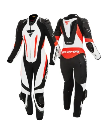 Дамски кожен екип SHIMA MIURA RS WHITE/FLUO