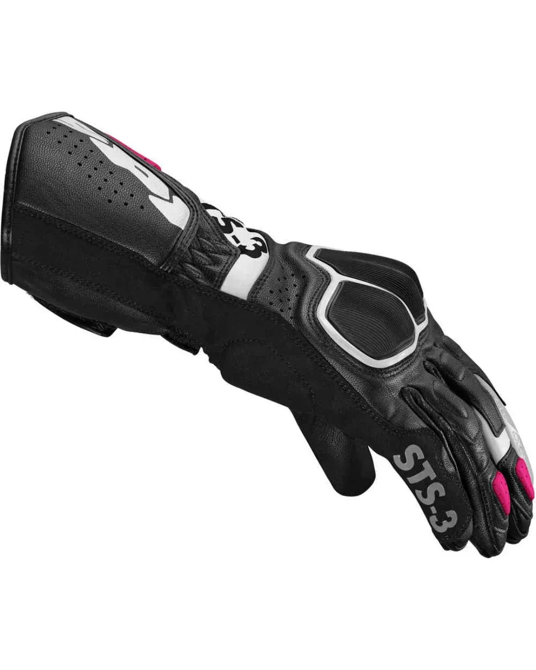 Дамски кожени мото ръкавици SPIDI STS-3 BLACK/FUCHSIA