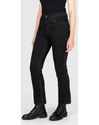 Дамски мото дънки Knox Cartmel Kick Flare Aged Black Rust - short