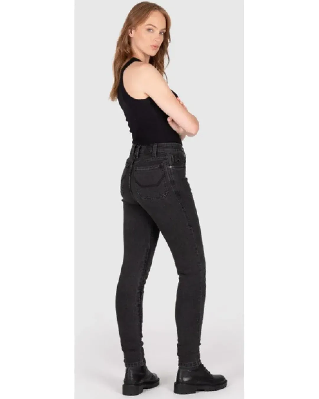 Дамски мото дънки Knox jeans Colton BLACK - regular