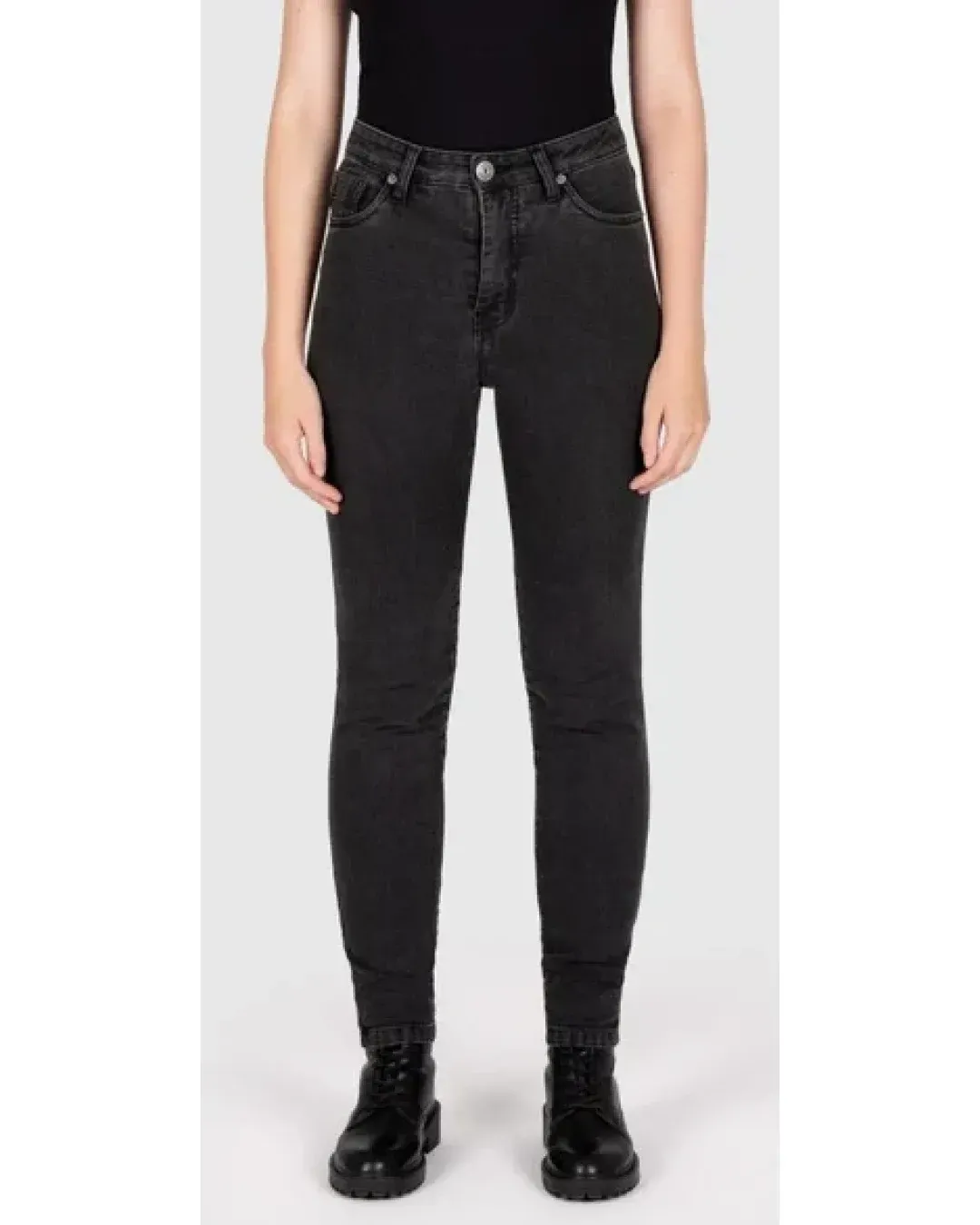 Дамски мото дънки Knox jeans Colton BLACK - short