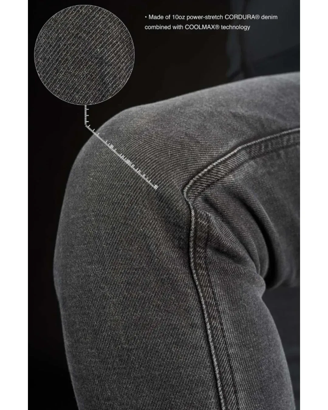 Дамски мото дънки PANDO MOTO Kaya Slim Grey - Slim-Fit Armalith®