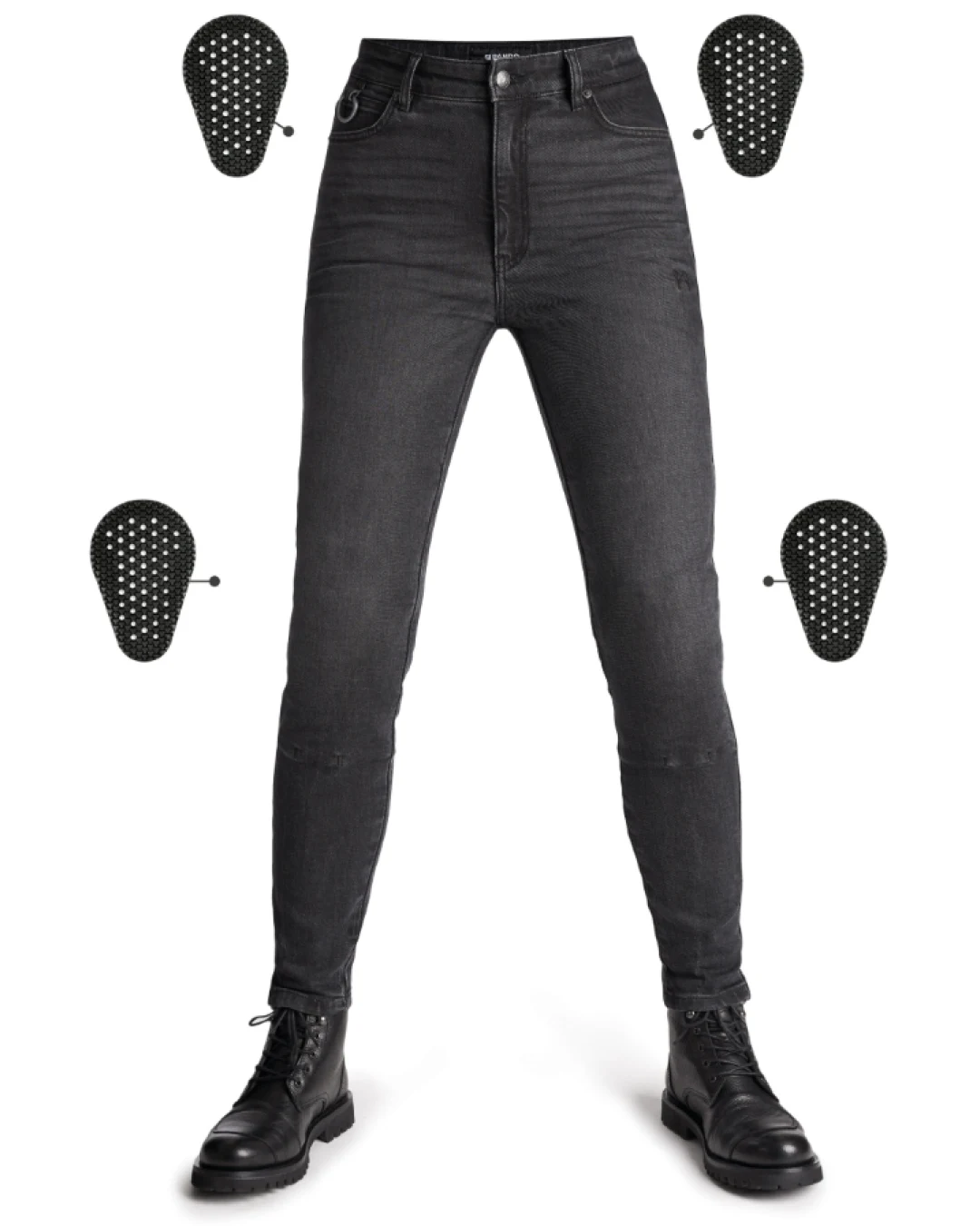 Дамски мото дънки PANDO MOTO Kaya Slim Grey - Slim-Fit Armalith®