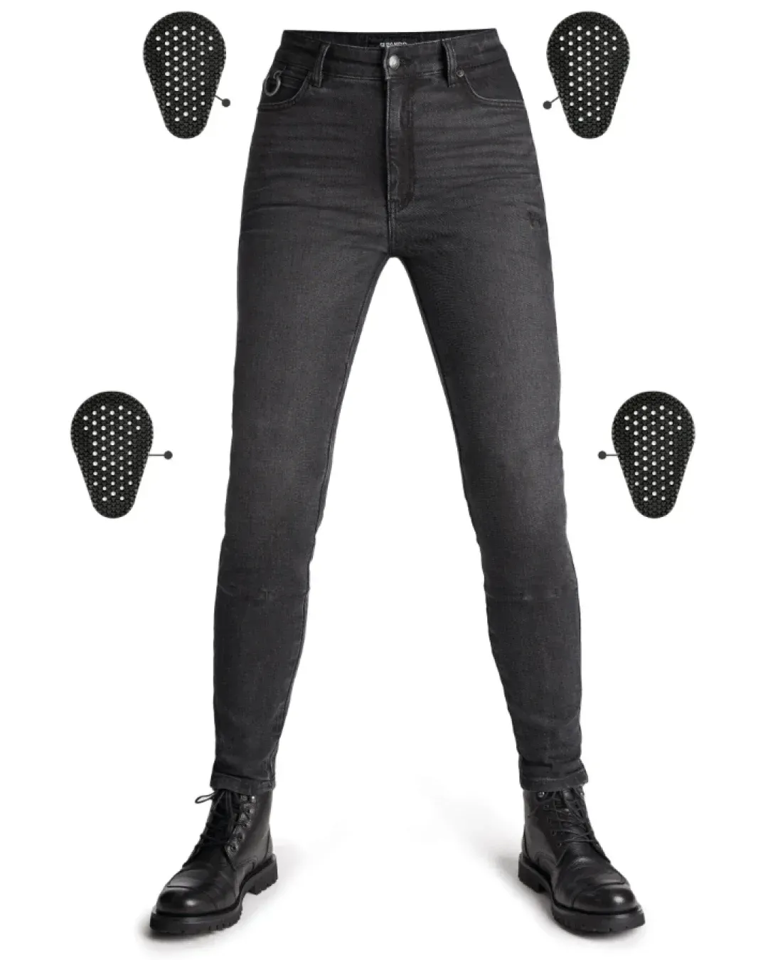 Дамски мото дънки PANDO MOTO Kaya Slim Grey - Slim-Fit Armalith®