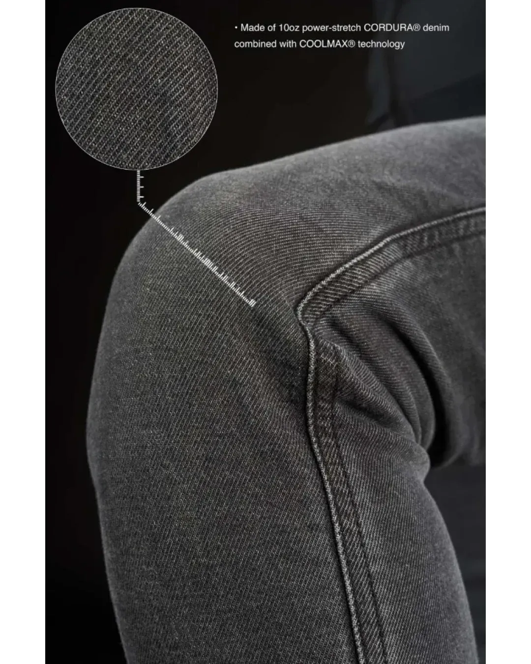 Дамски мото дънки PANDO MOTO Kaya Slim Grey - Slim-Fit Armalith® - LONG