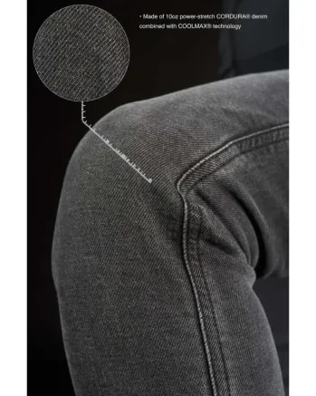 Дамски мото дънки PANDO MOTO Kaya Slim Grey - Slim-Fit Armalith® - SHORT