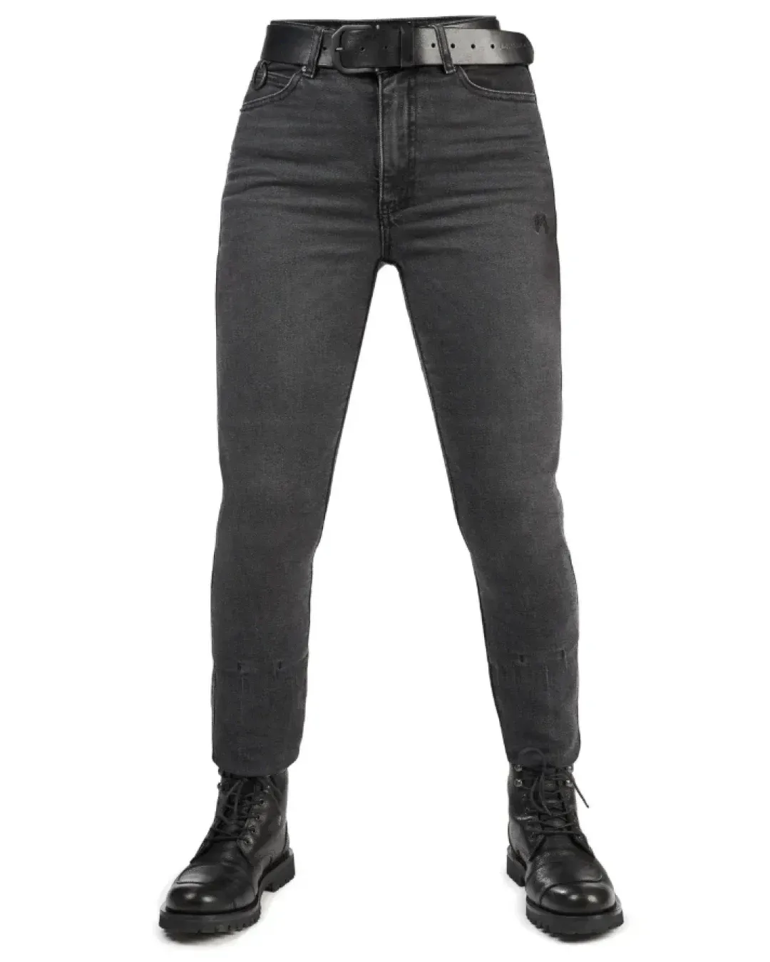 Дамски мото дънки PANDO MOTO Kaya Slim Grey - Slim-Fit Armalith® - SHORT