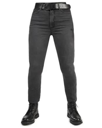 Дамски мото дънки PANDO MOTO Kaya Slim Grey - Slim-Fit Armalith® - SHORT