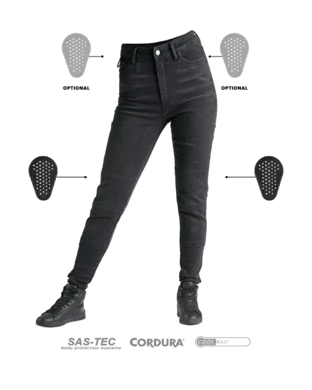 Дамски мото дънки PANDO MOTO KUSARI COR 01 - Skinny-Fit Cordura® - LONG