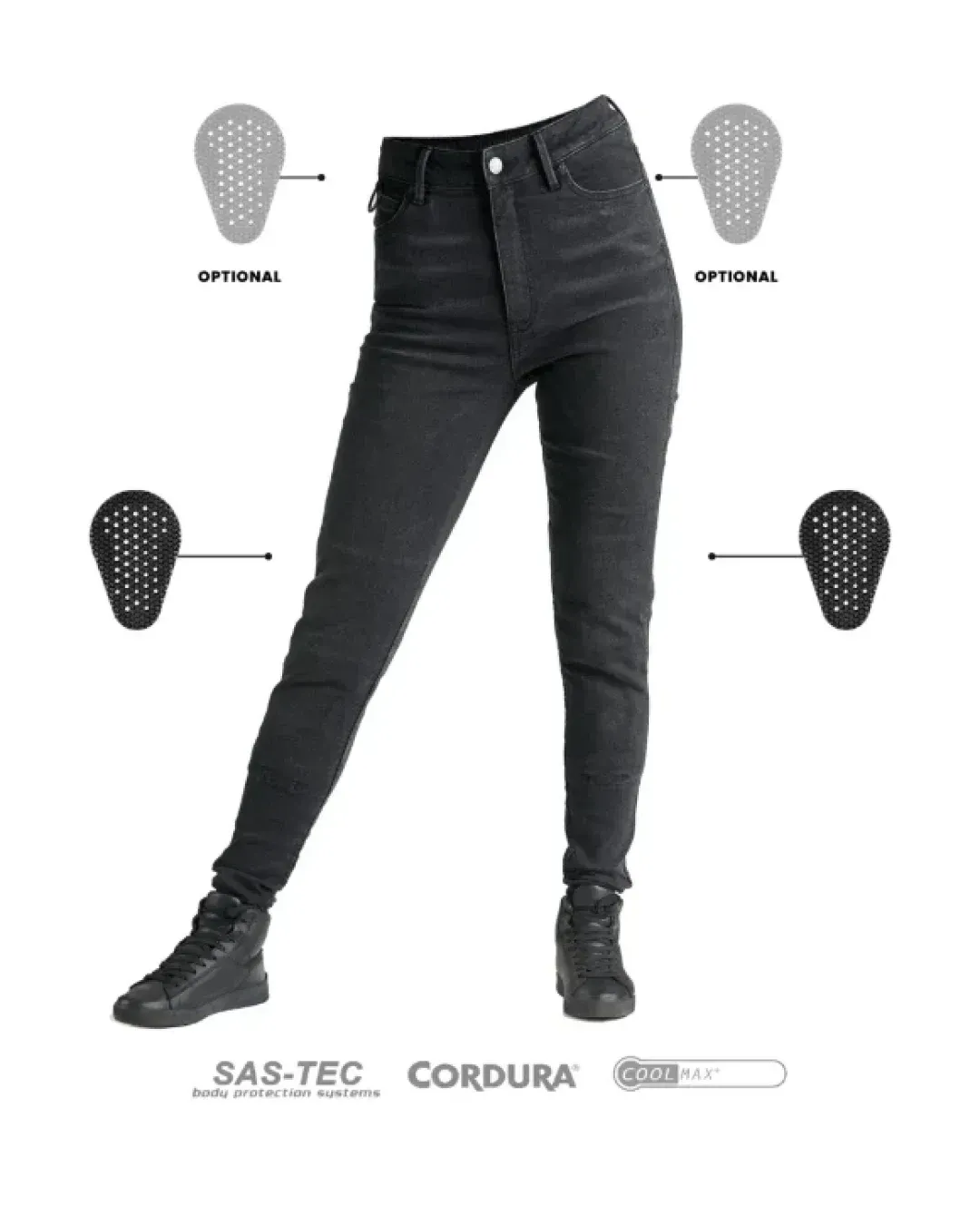 Дамски мото дънки PANDO MOTO KUSARI COR 01 - Skinny-Fit Cordura® - LONG
