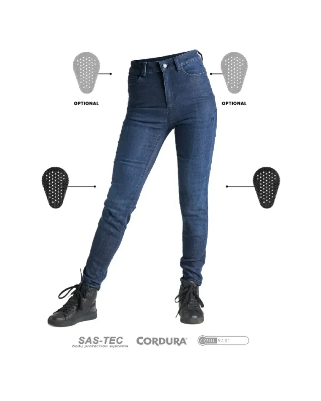 Дамски мото дънки PANDO MOTO KUSARI COR 03 - Skinny-Fit Cordura® - LONG