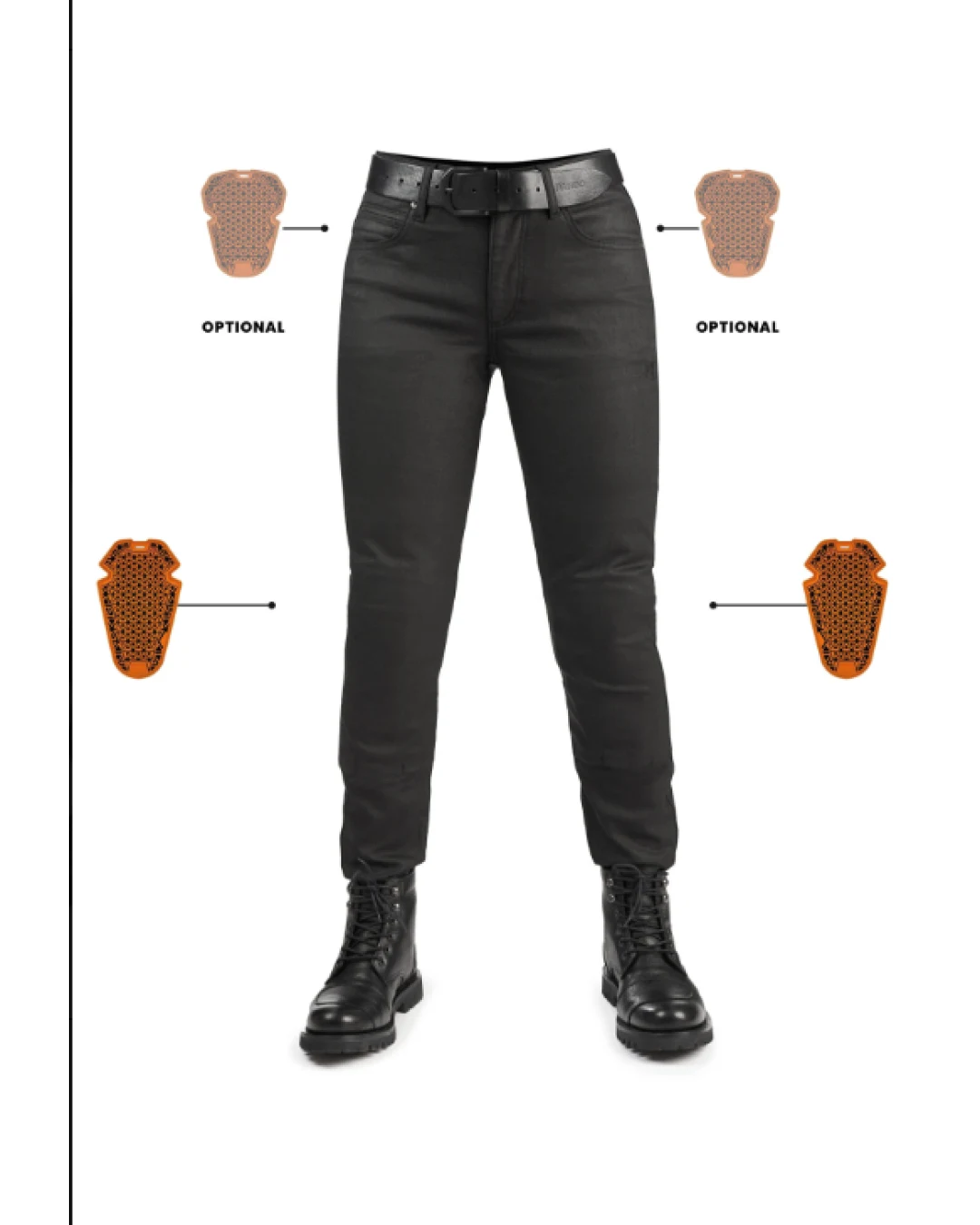 Дамски мото дънки PANDO MOTO LORICA BLACK A - Slim Fit Cordura®