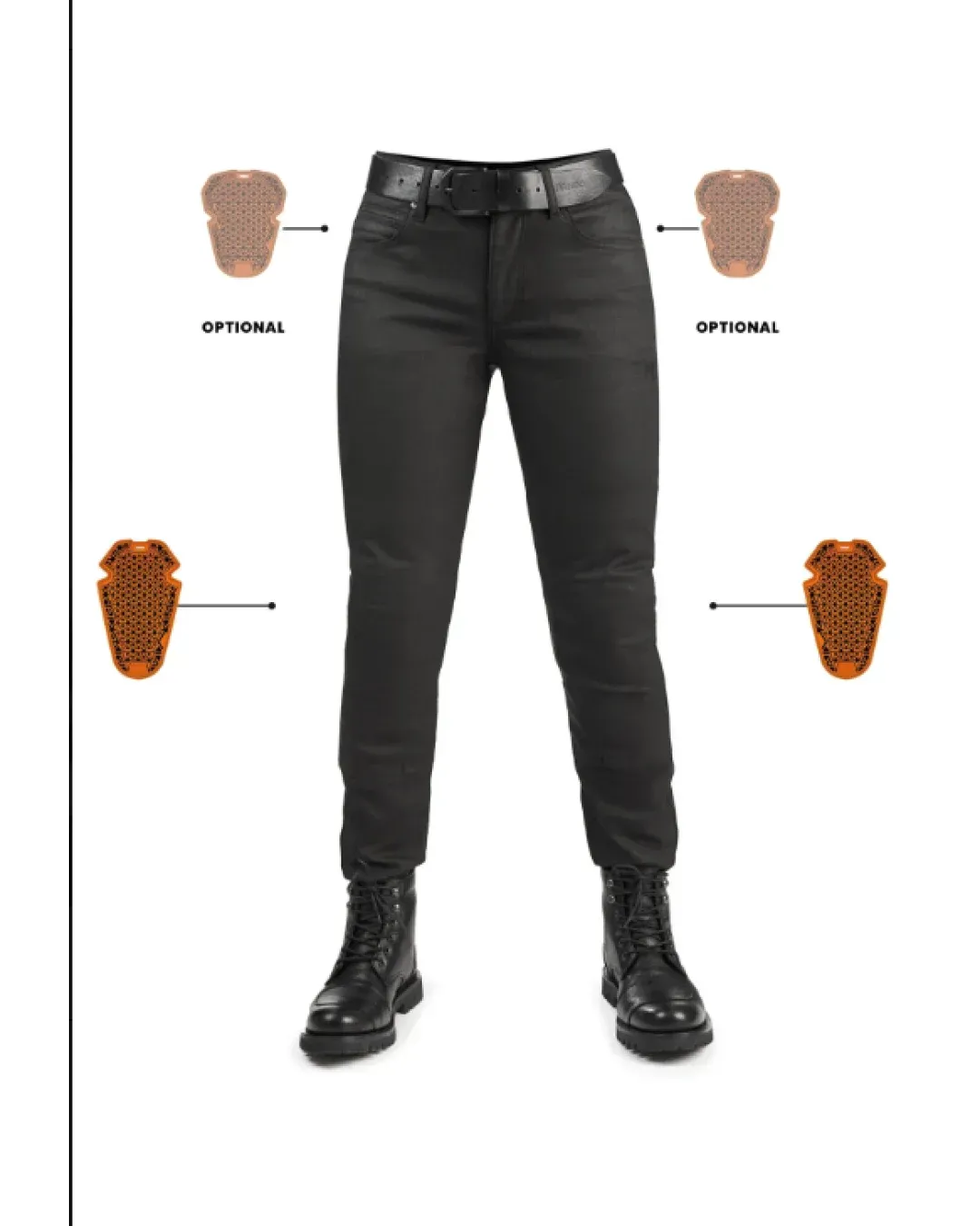 Дамски мото дънки PANDO MOTO LORICA BLACK A - Slim Fit Cordura®