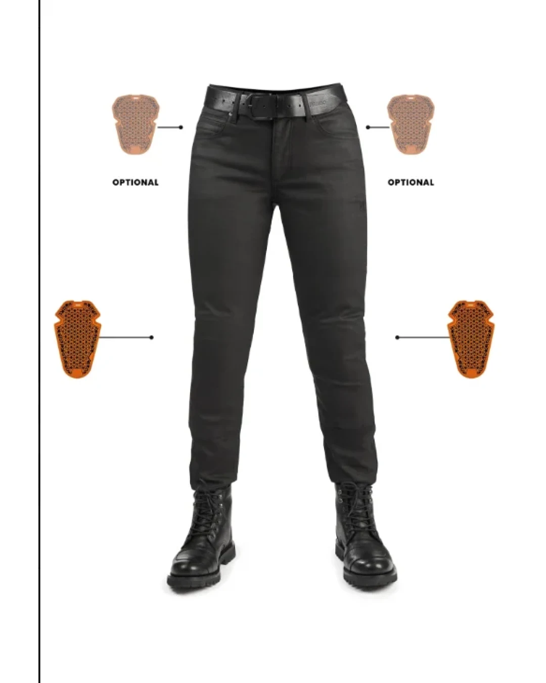 Дамски мото дънки PANDO MOTO LORICA BLACK A - Slim Fit Cordura® - LONG