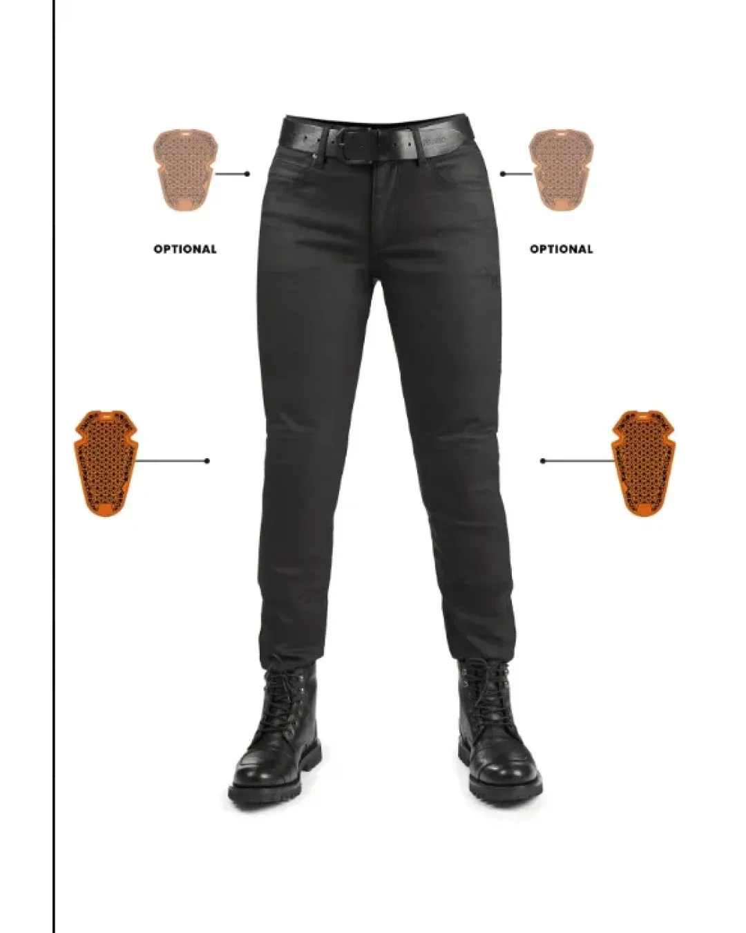 Дамски мото дънки PANDO MOTO LORICA BLACK A - Slim Fit Cordura® - LONG