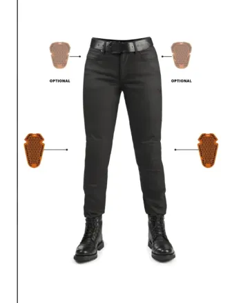 Дамски мото дънки PANDO MOTO LORICA BLACK A - Slim Fit Cordura® - LONG