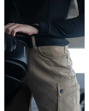 Дамски мото дънки PANDO MOTO MILA CARGO BEIGE - Chino Style Cordura® - LONG