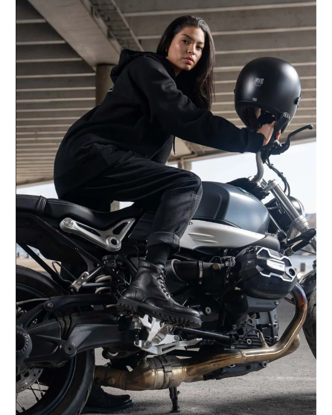 Дамски мото дънки PANDO MOTO MILA CARGO BLACK Chino Style Cordura®