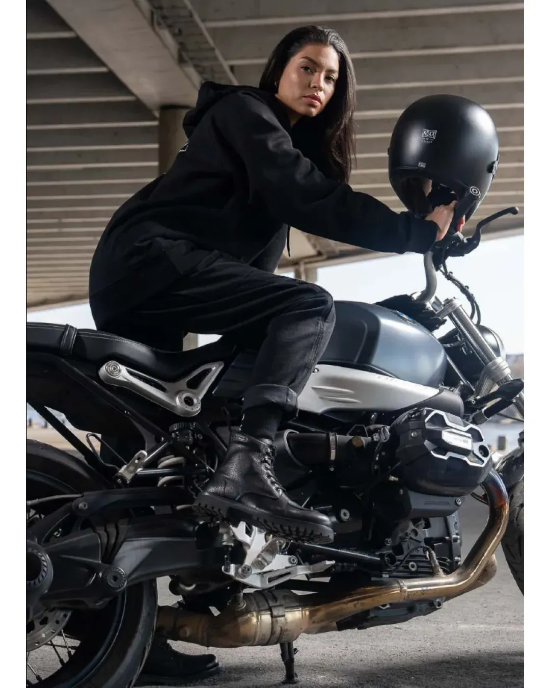 Дамски мото дънки PANDO MOTO MILA CARGO BLACK Chino Style Cordura®