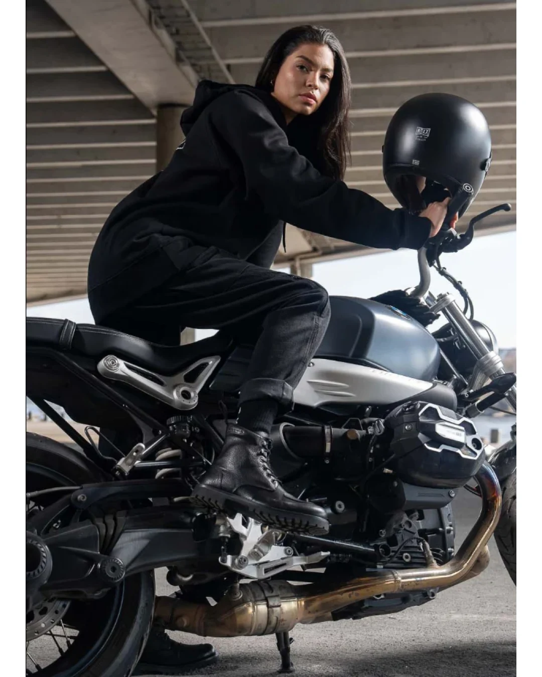 Дамски мото дънки PANDO MOTO MILA CARGO BLACK Chino Style Cordura® - LONG