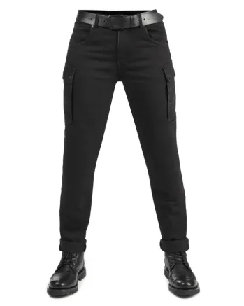 Дамски мото дънки PANDO MOTO MILA CARGO BLACK Chino Style Cordura® - LONG