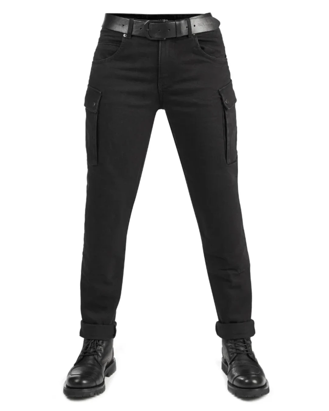 Дамски мото дънки PANDO MOTO MILA CARGO BLACK Chino Style Cordura® - SHORT