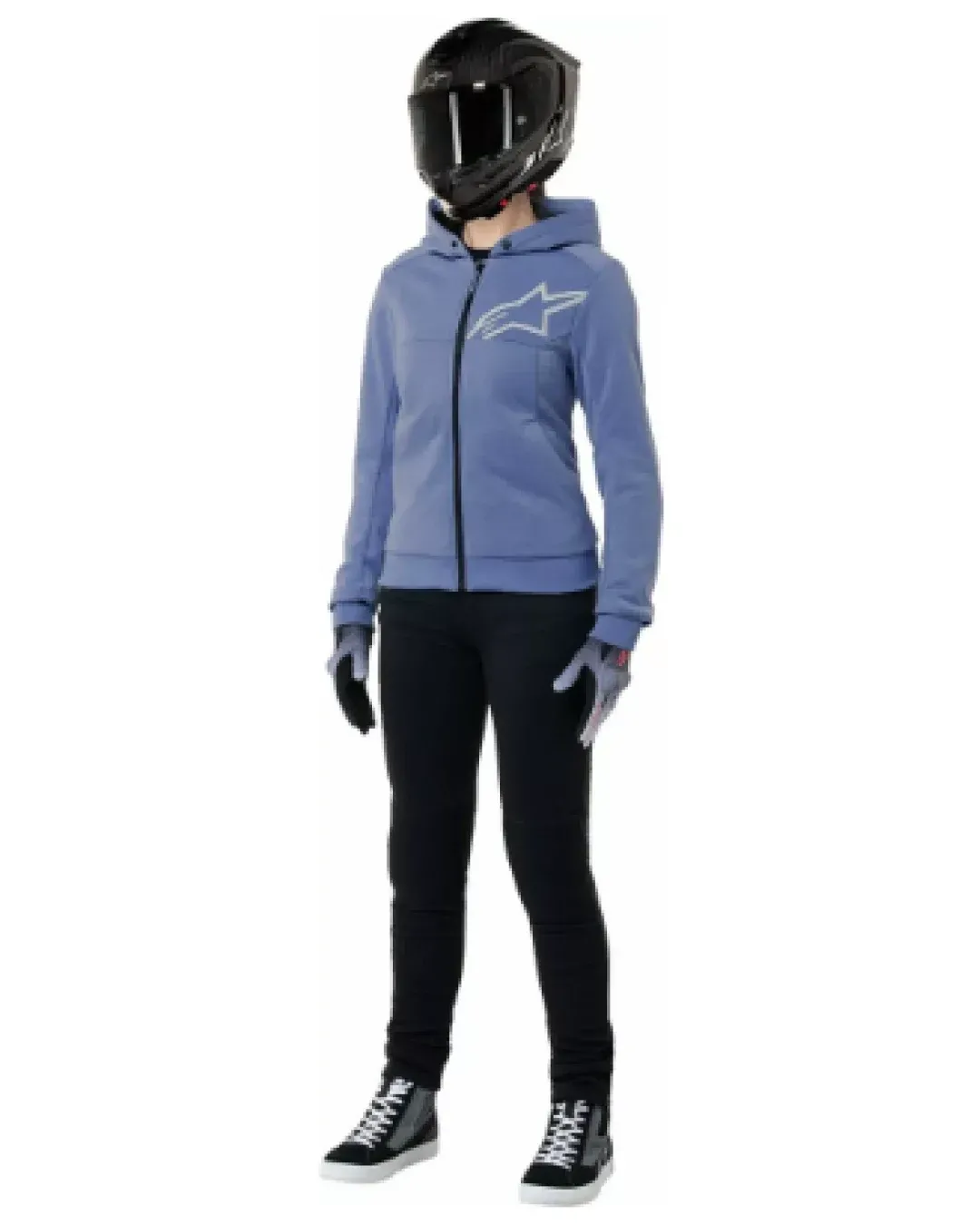 Дамски мото суичър ALPINESTARS Stella Chrome v2 BLUE VIOLET/WHT