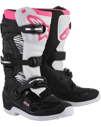 Дамски мотокрос ботуши ALPINESTARS Stella Tech 3 BLACK/WHITE/PINK