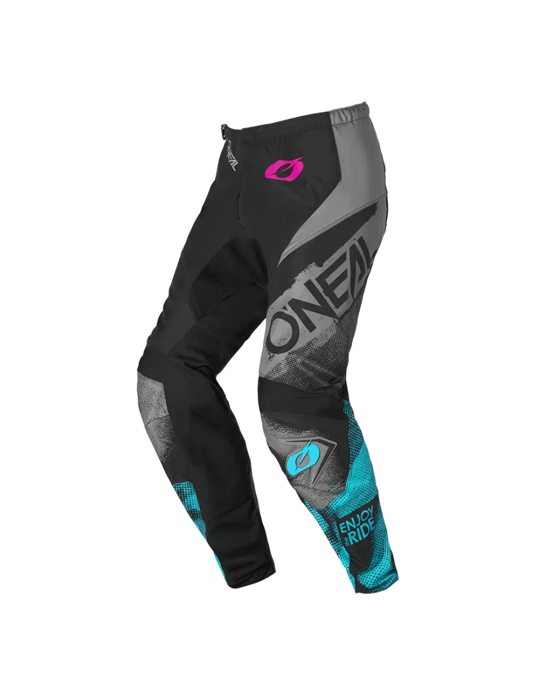 Дамски мотокрос брич O’NEAL ELEMENT ROLLER BLACK/CYAN V.26