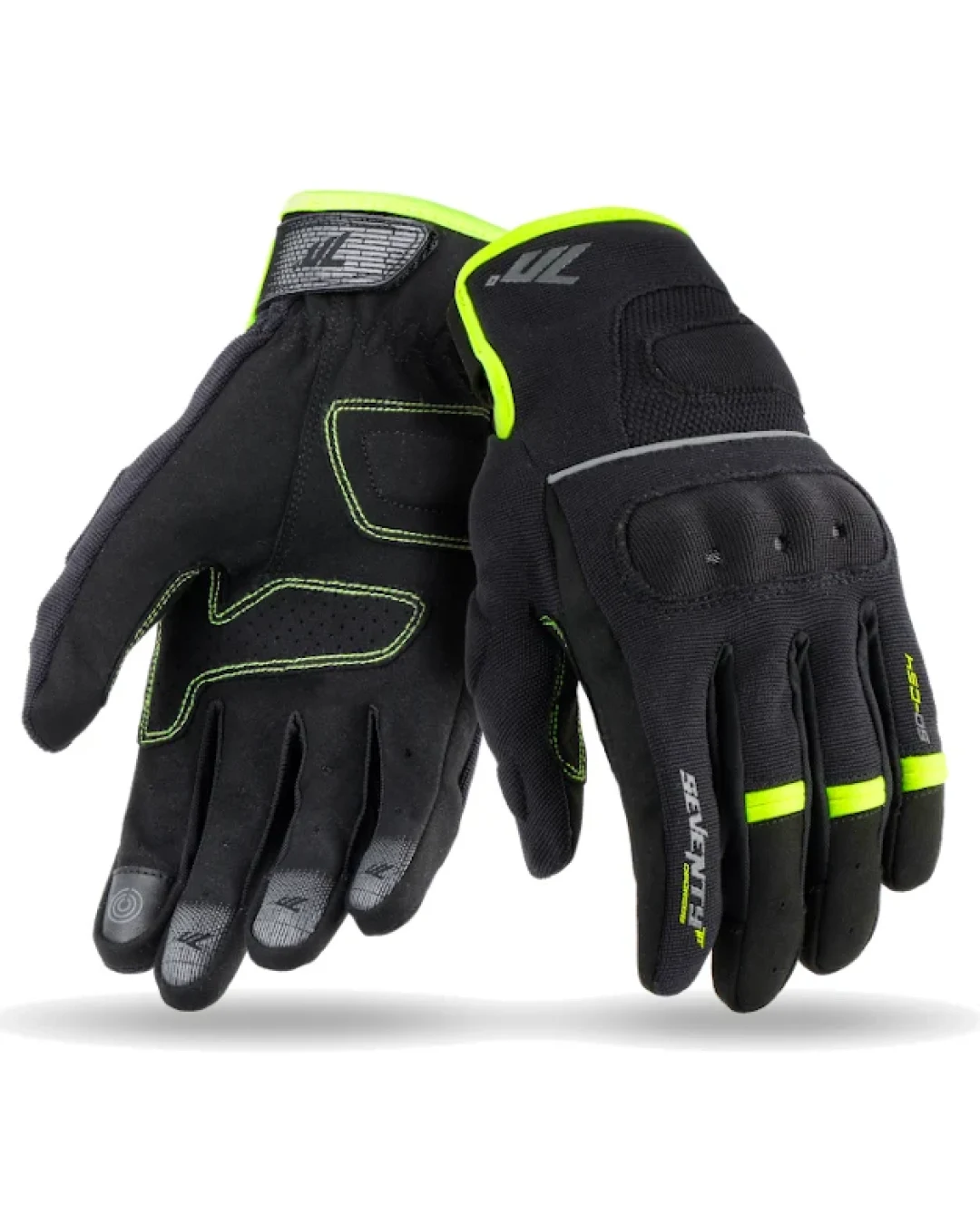Дамски текстилни ръкавици 70 DEGREES SUMMER URBAN BLACK/FLUO YELLOW
