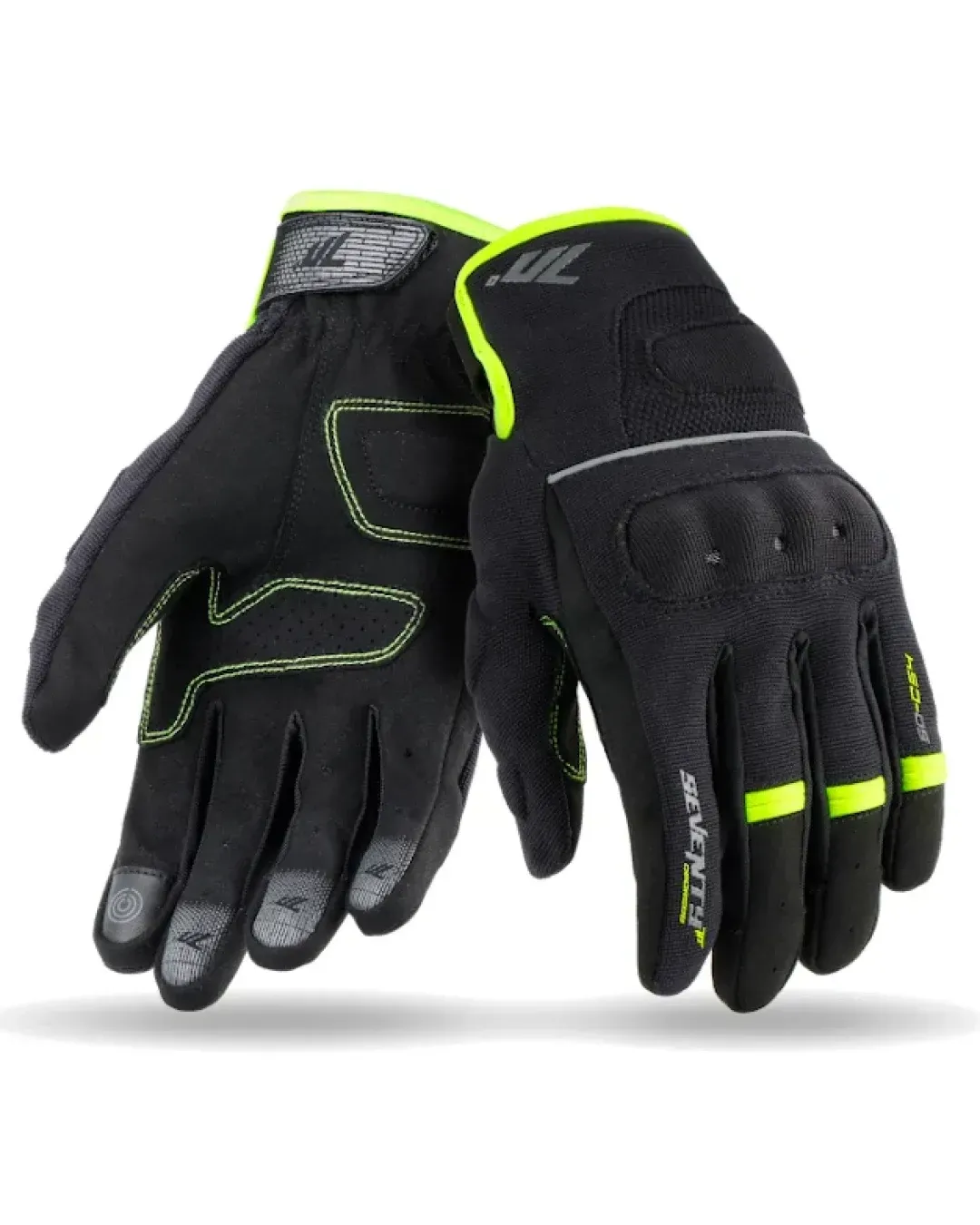 Дамски текстилни ръкавици 70 DEGREES SUMMER URBAN BLACK/FLUO YELLOW