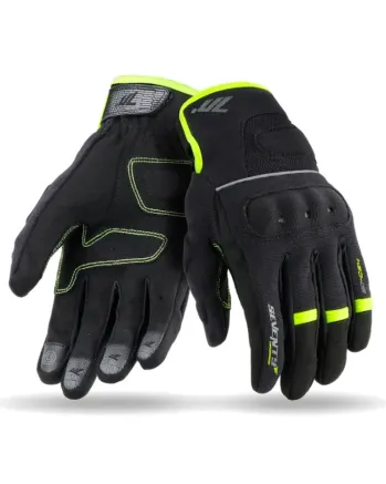 Дамски текстилни ръкавици 70 DEGREES SUMMER URBAN BLACK/FLUO YELLOW