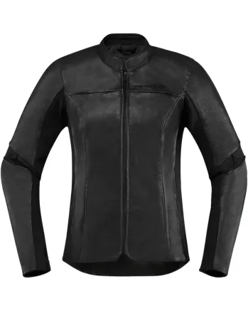 Дамско кожено мото яке ICON OVERLORD LEATHER - BLACK