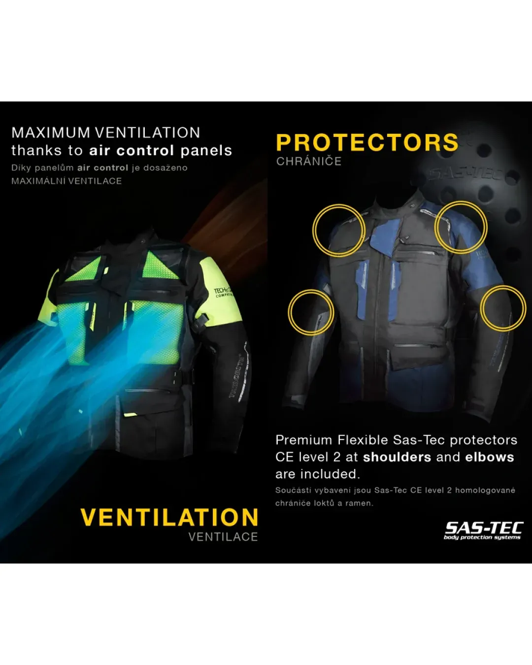 Дамско мото яке TRILOBITE 2091 Rideknow Tech-Air® BLACK/YELLOW FLUO