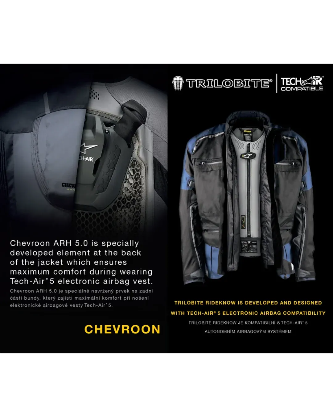 Дамско мото яке TRILOBITE 2091 Rideknow Tech-Air® BLACK/YELLOW FLUO