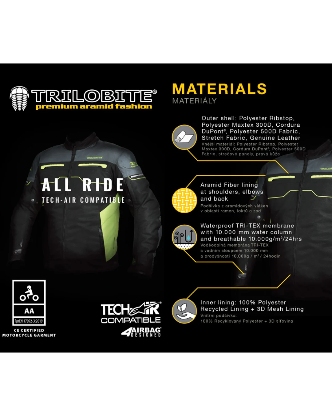 Дамско мото яке TRILOBITE 2092 All ride Tech-Air BLACK