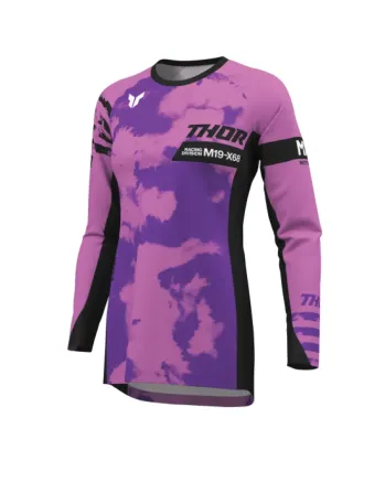 Дамско мотокрос джърси THOR LAUNCHMODE BLEACH BLACK/ORCHID