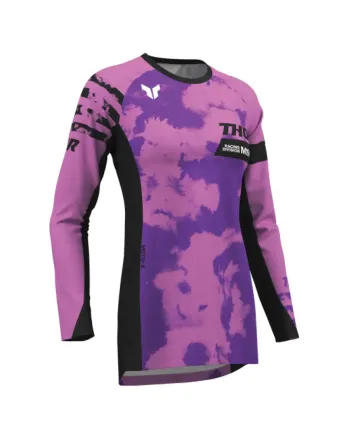 Дамско мотокрос джърси THOR LAUNCHMODE BLEACH BLACK/ORCHID