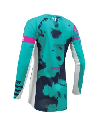 Дамско мотокрос джърси THOR LAUNCHMODE BLEACH WHITE/AQUA