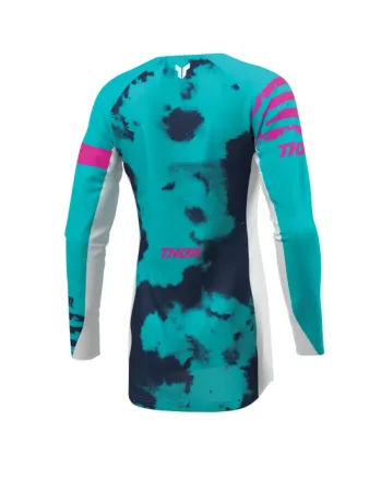 Дамско мотокрос джърси THOR LAUNCHMODE BLEACH WHITE/AQUA