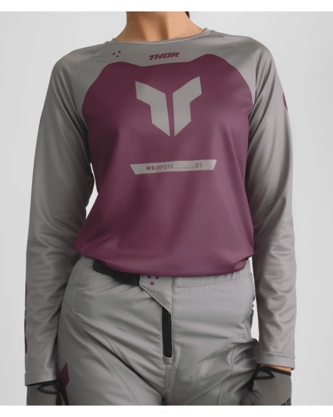 Дамско мотокрос джърси THOR RIDEMODE MENACE PURPLE/GRAY