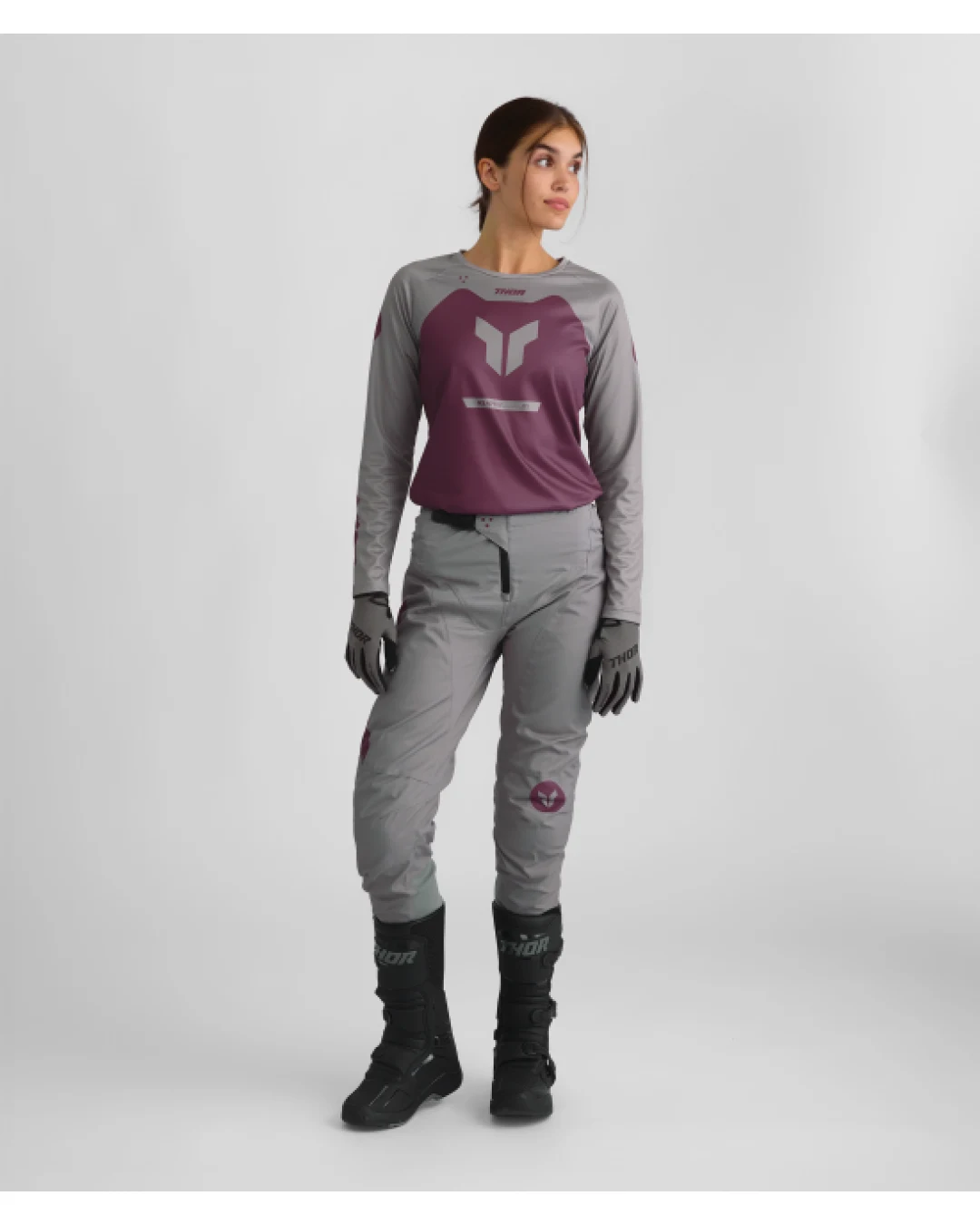 Дамско мотокрос джърси THOR RIDEMODE MENACE PURPLE/GRAY