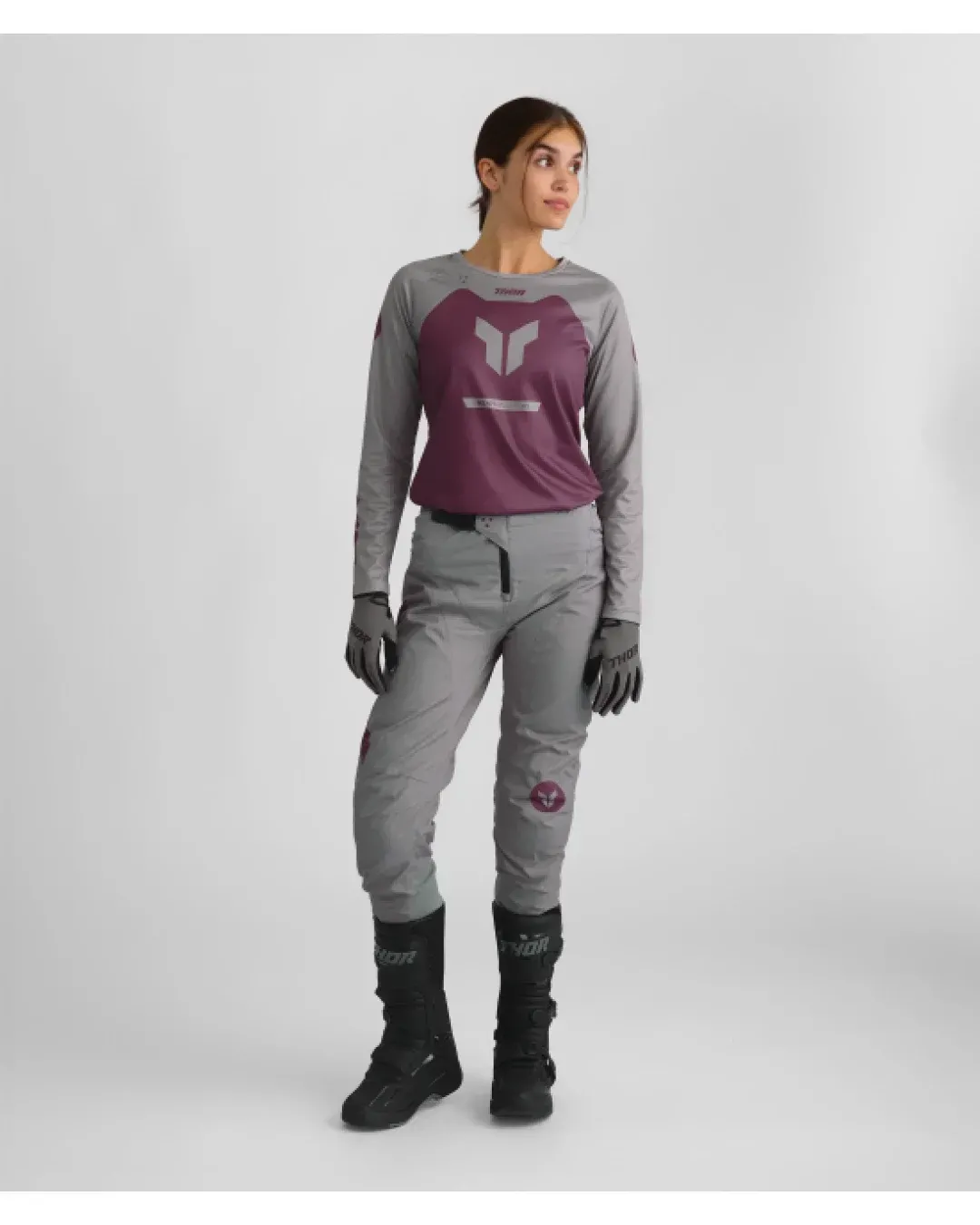 Дамско мотокрос джърси THOR RIDEMODE MENACE PURPLE/GRAY