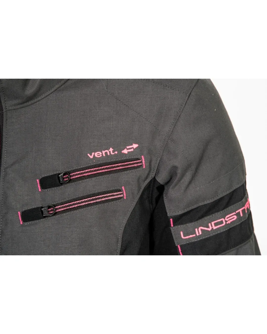 Дамско текстилно мото яке Lindstrands Liden Grey/Pink