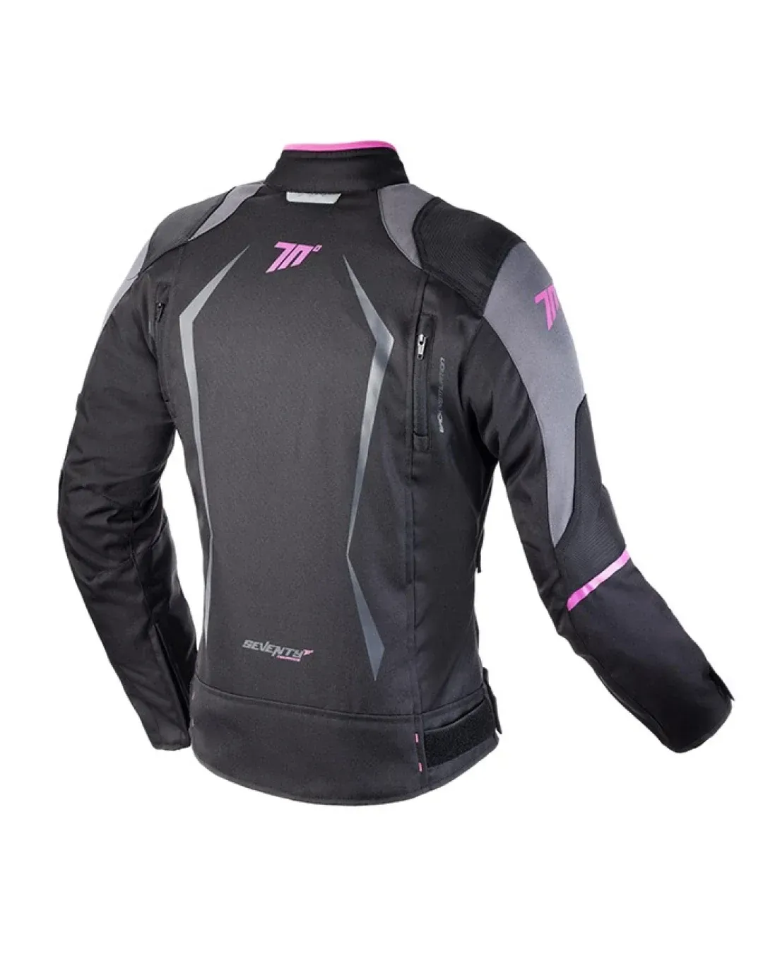 Дамско текстилно мото яке SEVENTY BLACK/PINK