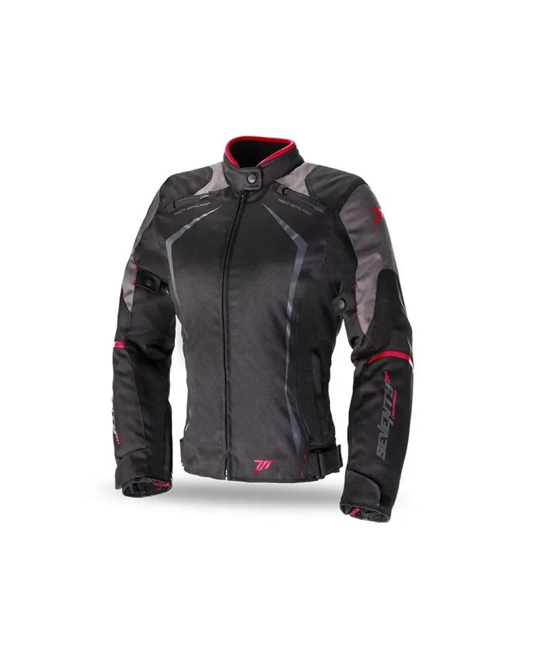 Дамско текстилно мото яке SEVENTY SD-JR49 BLACK/RED