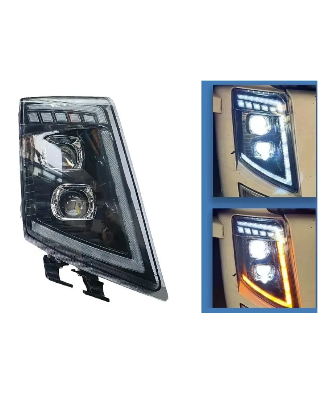 Десен LED диоден преден фар с DRL дневна светлина къси-дълги мигач за камион Volvo FH13 FH16 FM460 FH500 24V OEM: 21035634/21323101