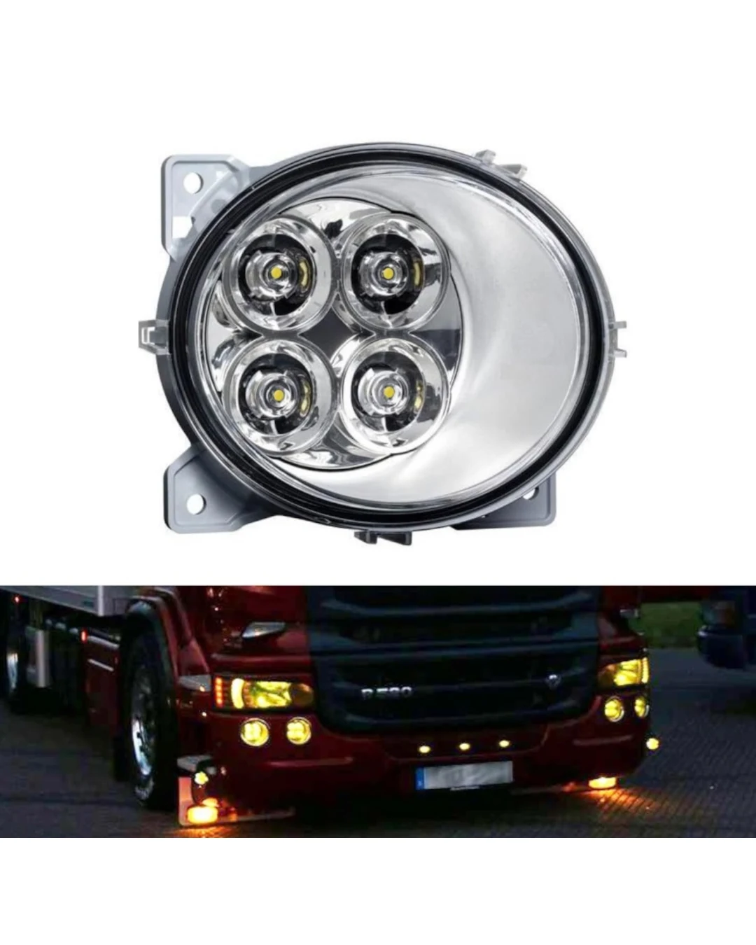 Десен ЛЕД LED Диоден фар халоген За Scania P G R T след 2004 жълта светлина