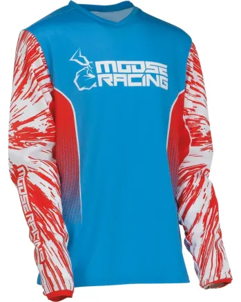 Детска блуза MOOSE RACING AGROID WHITE/RED/BLUE