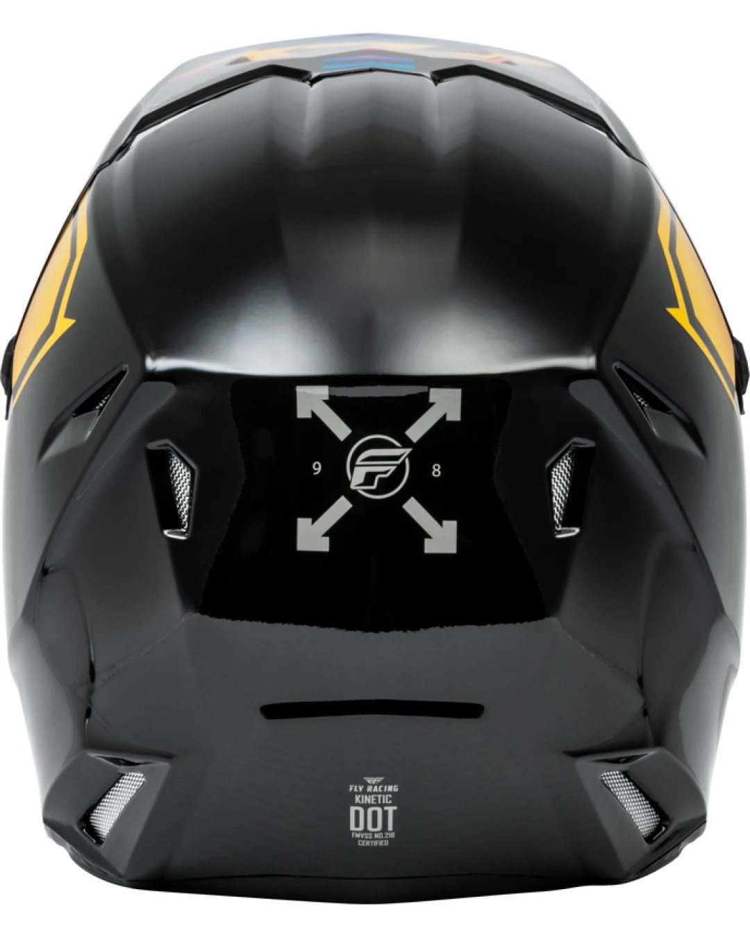 Детска крос каска FLY RACING Kinetic Menace - Black/Sunrise